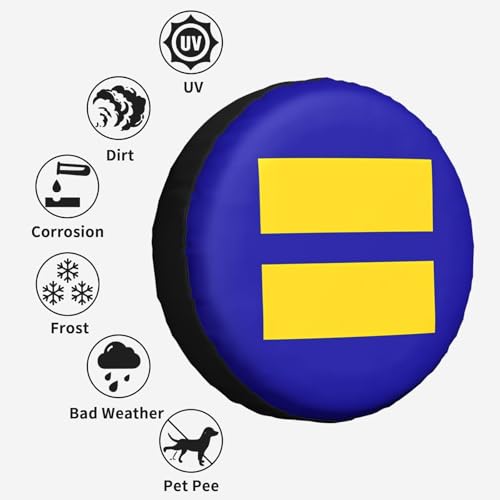 Image of Equality Pride Flag Spare Tire Cover Weatherproof Wheel Protectors Dust-Proof Sun Protection Wheel Tire Covers Universal Fit for Truck SUV RV Camper Trailer Car Accessories 17 inch