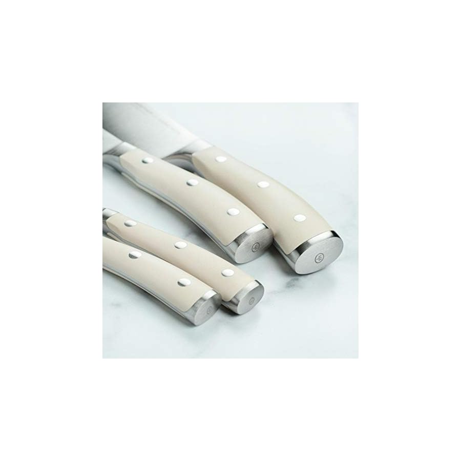 Wusthof Classic Ikon Creme 7 Piece Knife Set with Acacia Wood Block