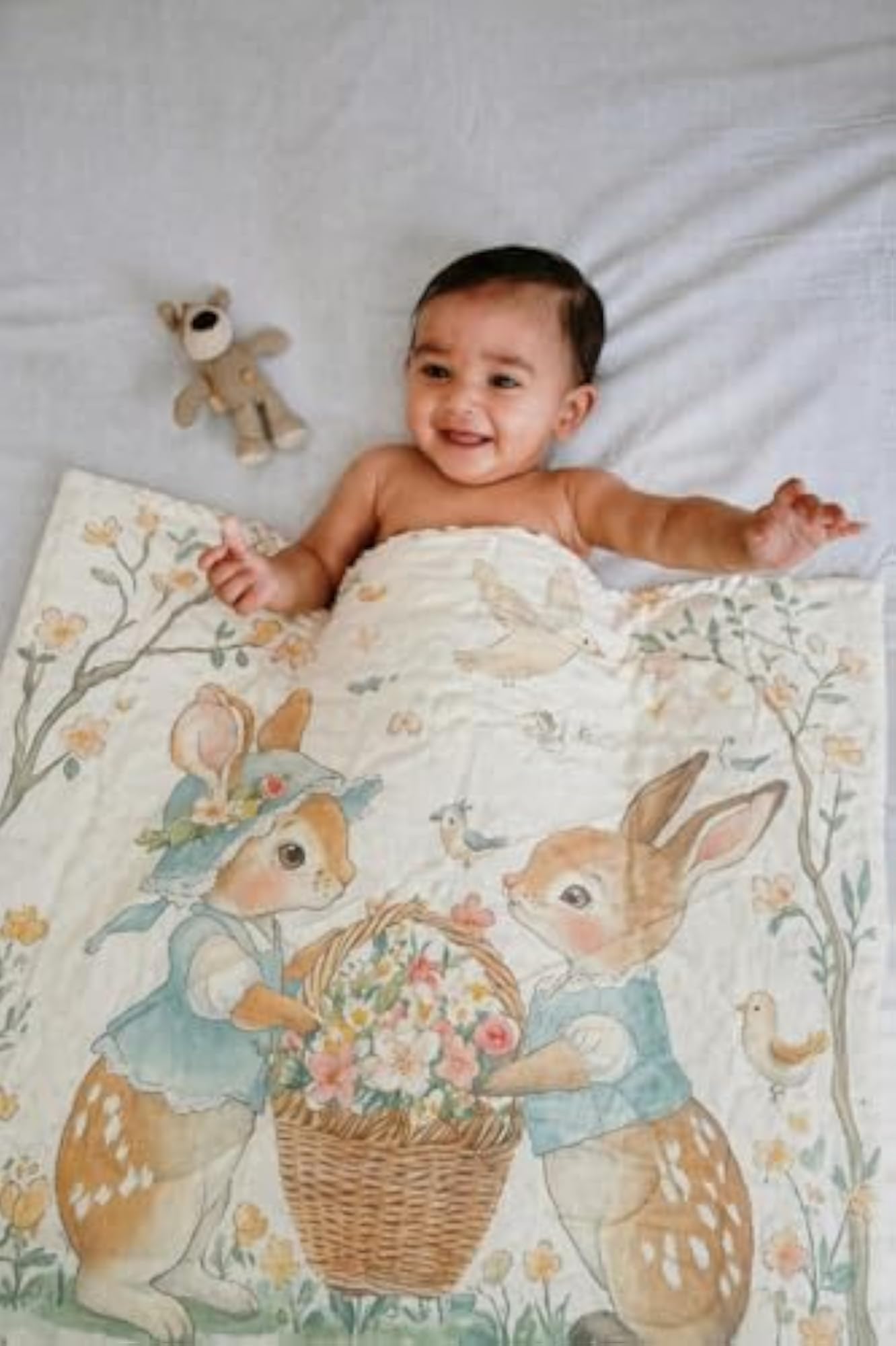 Premium 2 Layer Cotton Baby Swaddle Blanket, Multi-Colour