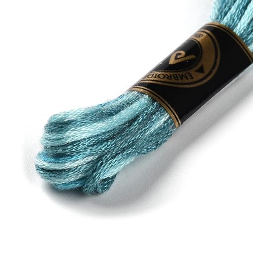 Image of FASHEWELRY 10 Skeins Embroidery Floss Thread 0.5mm Dyed Cross Stitch Floss 6-Ply Friendship Bracelet String for Jewelry Making Bracelets Sewing Knitting Stitching Craft DIY (Dark Turquoise)