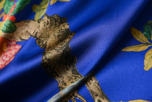 Image of Women's Silk Kimono Robe Short Bathrobe Nightgown 100% Mulberry Silk for Women - Classic Floral Pattern