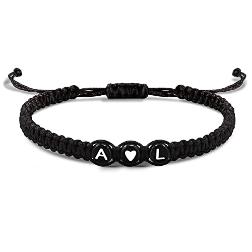 Image of Initial Bracelets for Women, Easter Basket Stuffers Mothers Day Gifts Men's Bracelets Gifts for Girlfriend Boyfriend Letter Bracelets I Love You Gift for Her Him Best Friend Birthday Gift Christmas Jewelry