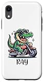 Installation facile Coque pour iPhone XR Ray Fun Alligator Motif moto pour garçon