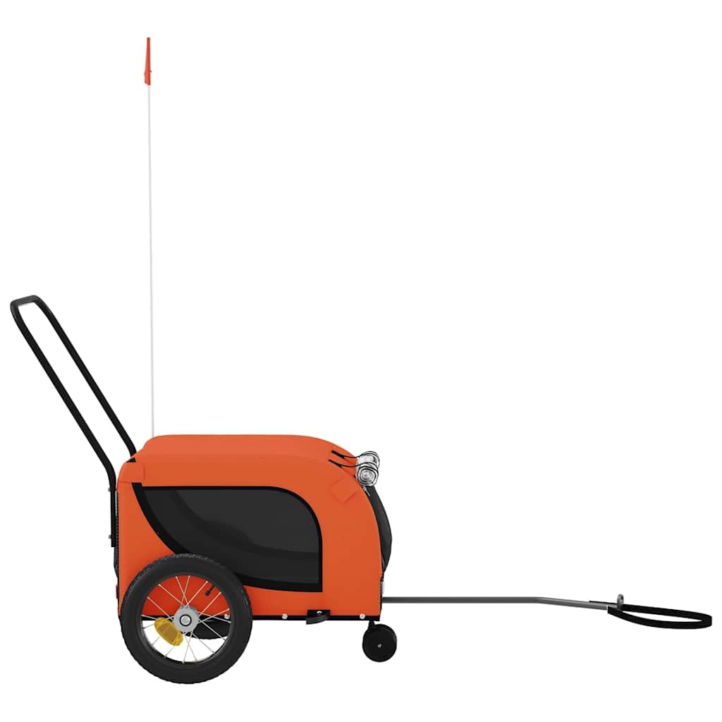 Rimorchio bicicletta cane rosso nero 2 ruote