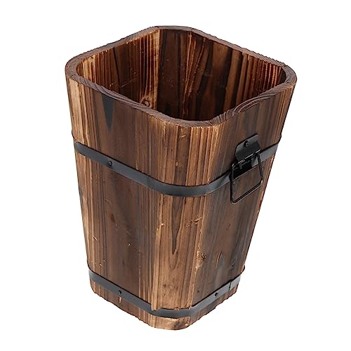 Jardinière bois vintage et authentique, pot rétro décoratif
