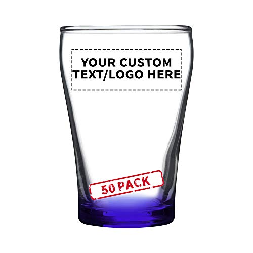 Custom Shot Glasses 5.5 oz. Set of 50, Personalized Bulk Pack - Sampler, Great for Wedding, Party, Birthday, Events - Purple