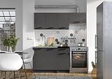 Genérico Muebles de Cocina Completa Color Gris Grafito 120 y 180 cms Encimera incluida ref-03