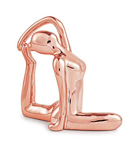 Kit Escultura Yoga Rose Gold Em Porcelana - 3 Pcs Mart Rose Gold