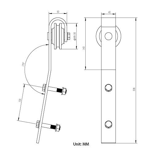 Rolling Ladder Hardware Library Sliding Ladder Hardware Kit 12FT(21830mm) Track/Rail