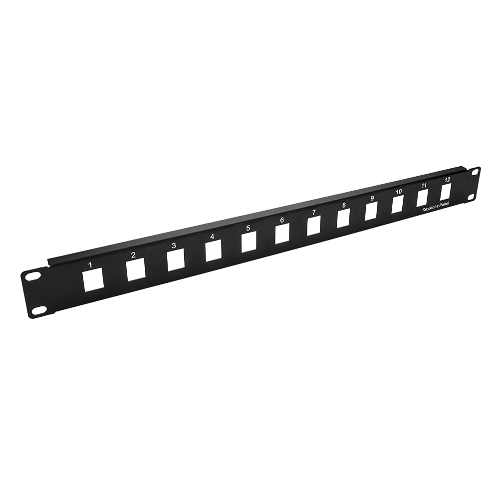 Beszin Blank Patch Panel for Keystone Jack Cat.5E, Cat.6 (12 Port)