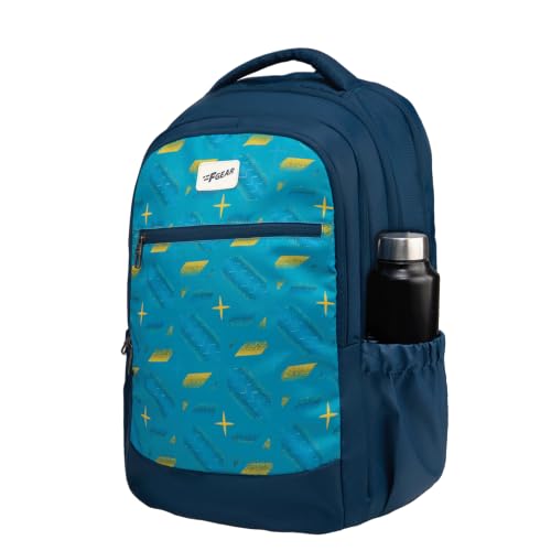 Image of F Gear Arashi Black 35L School Backpack|4 Compartments, 1 Front Pocket & water Bottle Holders|Laptop Sleeve|Ergonomic, Lightweight & Durable Design|Ideal for School, College, Work, Travel & Daily Use
