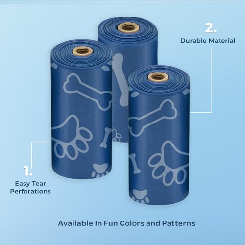 Image of Best Pet Supplies Dog Poop Bags for Waste Refuse Cleanup, Doggy Roll Replacements for Outdoor Puppy Walking and Travel, Leak Proof and Tear Resistant, Thick Plastic - Royal Blue, 150 Bags
