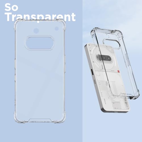 Image of Amazon Basics Back Cover for Nothing Phone 3a 5G PC + TPU Clear Transparent Raised Edges Shockproof Protective Phone Bumper Case(Transparent)