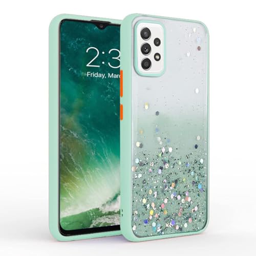 Image of VONZEE Case Compatible with Samsung Galaxy A23 5G /4G, Non Moving Glitter Cover for Girls & Women Soft TPU Shockproof Anti Scratch Drop Protection Cover (Mint Green)