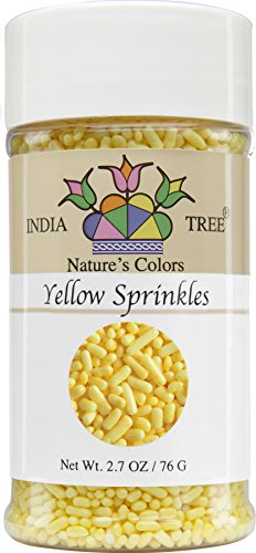 India Tree Nature's Colors, Yellow, Sugar Sprinkles for Baking and Decorating, Small, 2.7 Oz Jar (Pack of 1)