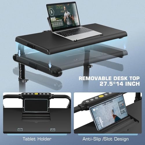 Image of FUNMILY Walking Pad Treadmill with 12% Incline & Handlebar, 3.5HP Foldable Compact Under Desk Treadmills for Home /Office /Gym, 350+lb Capacity, Shock Absorption