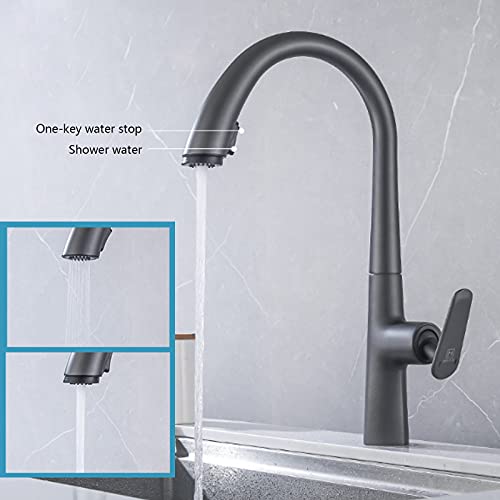 Robinet de cuisine mitigeur évier rotatif 360 douchette laiton noir