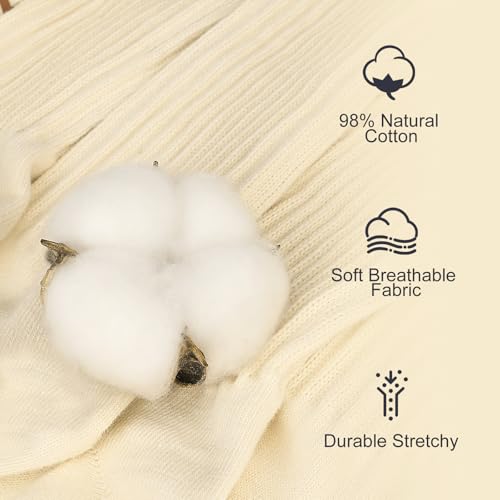 Slouch Socks Crew Women: 98% Cotton 3 Pairs Socks with Boot Sneakers2