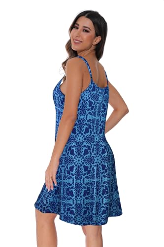 Image of JOELLYUS Summer Dresses for Women Spaghetti Strap Button Down Casual Sundress Beach Cover Up Dress with Pockets 2026