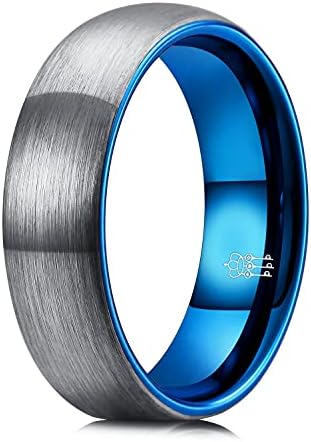 THREE KEYS JEWELRY Black Tungsten Carbide Ring – Domed 4mm Band, Scratch-Resistant, Comfort Fit, Size 6.5