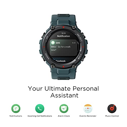 Image of Amazfit T-Rex Pro 48mm Smartwatch Fitness Watch with SpO2, Heart Rate, Sleep Monitor, Sports Watch with Over 100 Sports Modes, 10 ATM Waterproof, 18 Day Battery Life, GPS (Steel Blue)