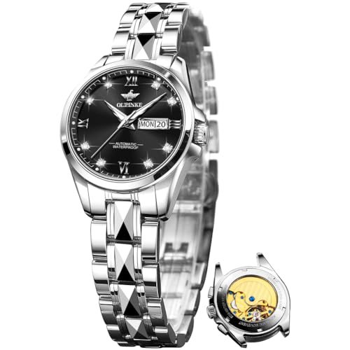 Image of OLEVS Automatic Womens Watch Mechanical Calendar Watches Diamond Fashion Waterproof Female Wrist Watch