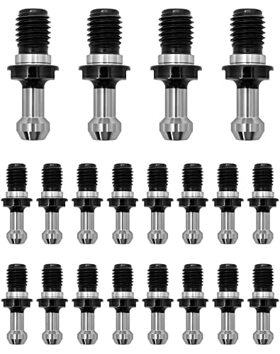 QWORK Heavy Duty 45° Pull Stud Retention Knob Set - Compatible with HAAS CAT 40 CNC Tool Holders (20-Pack)