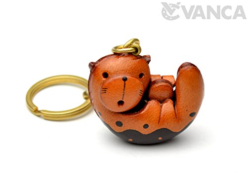 Sea-otter Leather Fish/Sea Animal KH Keychain VANCA CRAFT-Collectible keyring Made in Japan