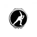 Sport Roller Skating Black Outline Hand Compact Mirror Round Portable Pocket Glass