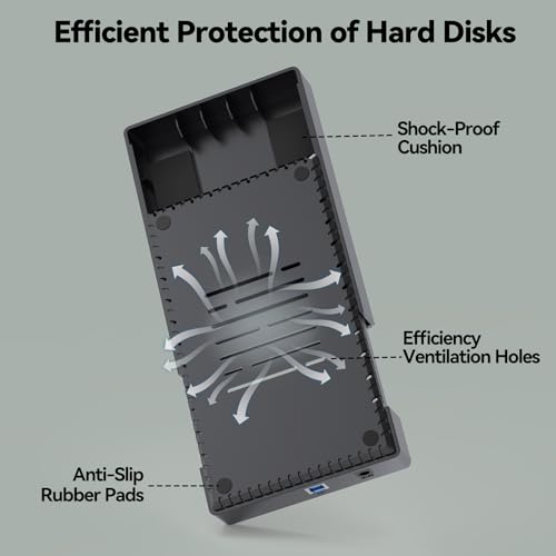 3.5 Hard Drive Enclosure, CLAVOOP USB 3.0 Internal Hard Drive Case for 3.5 inch SATA HDD Up to 20TB Data Recovery Kit Support UASP with 12V 24W Power Adapter