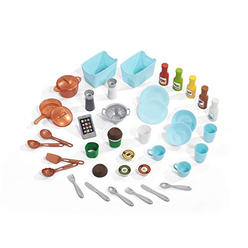 Step2 Fun with Friends Kitchen Spielküche in Braun | Spielzeugküche für Kinder mit 40 teiligem Zubehör Set inkl. u.a… – Bild 3