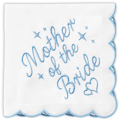 Wedding Handkerchief - 12 x 12 - Something Blue for Bride on Wedding Day - Mother of the Groom Gifts Bridal Weddings Hankie Mother of the Bride Gifts from Brides