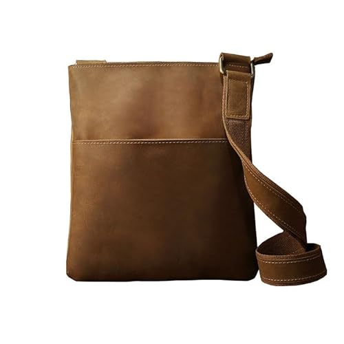 [HNJUBVG] JSEIAJB Crazy Horse Leather Single Shoulder Bag Vertical Crossbody Backpack