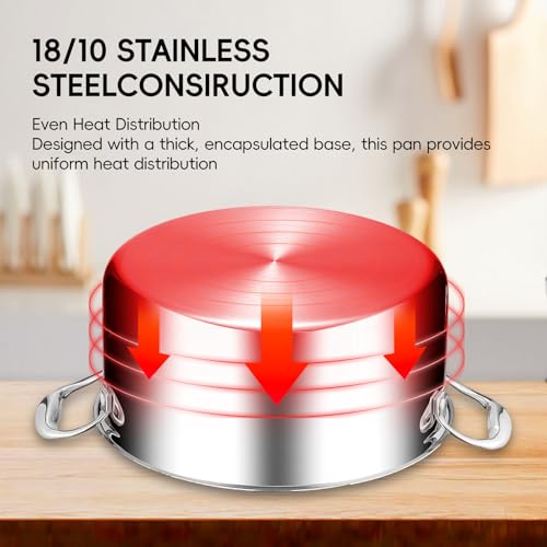 Image of 11-Piece Pots and Pans Set, 18 /10 Stainless Steel Cookware Set, Induction Compatible, PFOA-Free Coating, Dishwasher Safe, Includes Frying Pan & Sauce Pan with Lids