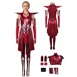 NoryNick Scarlet Witch Costume Wanda Maximoff Cosplay Outfit Adult Women Superhero Figure Cape Dress Pants Gloves Accessories (Red, Medium)