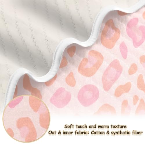 Custom Soft Pink Leopard Fur Print Blankets for Soft personalizada para Name Blankets for Nursery Stroller Crib 30x40in articulos para Bebes recien nacidos ni?a2