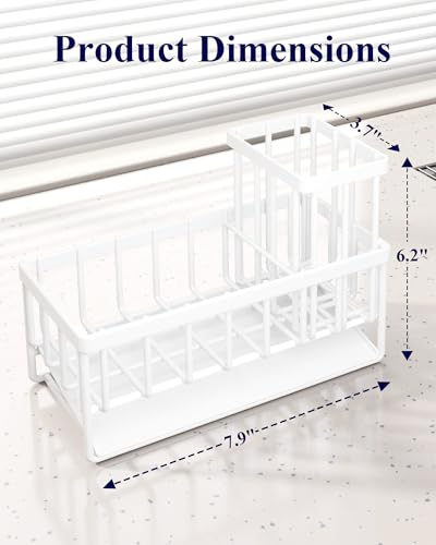 Image of Kitsure Sponge Holder for Kitchen Sink, 7.9 inchx3.7 inchx6.2 inch, White