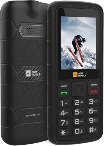 AGM M9 4G Téléphone Portable Robuste, Étanche IP68 Et IP69K, Grandes Touches, Police De Caractères Large, Numérotation Abrégée, 3 Emplacements pour...