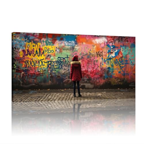 Toile Banksy graffiti abstrait pour decoration chambre moderne - 3