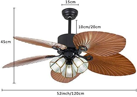 Miniatura 6 de Palm Island Bali Breeze - Ventilador de techo, cinco hojas de palmera, estilo tropical, 52 pulgadas, bronce, con interruptor de cuerda, 3 luces