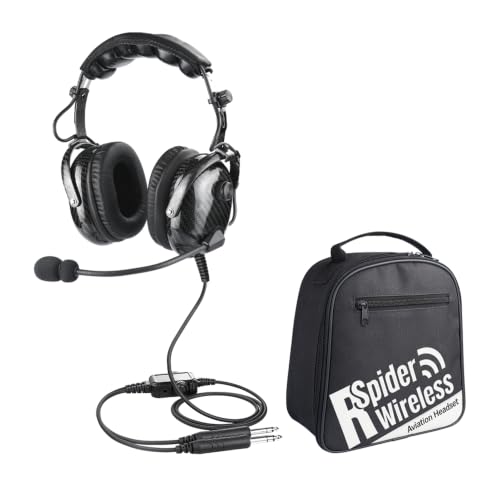 Auriculares de aviación de fibra de carbono, micro cancelación ruido y bolsa