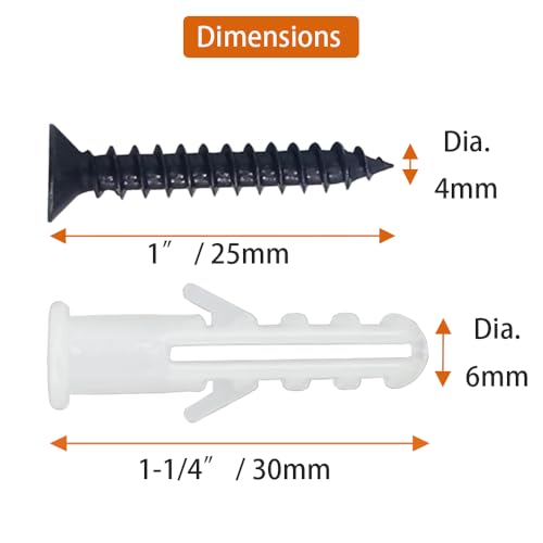Kit de 100 tornillos para madera M4 negros con cabeza plana Phillips miniatura 4