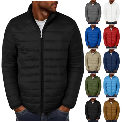 Sblioda Men Jacket Mens Puffer Jacket Lightweight Warm Winter Coats Windproof Thermal Insulated Jackets Thick Down Outwear with Pockets