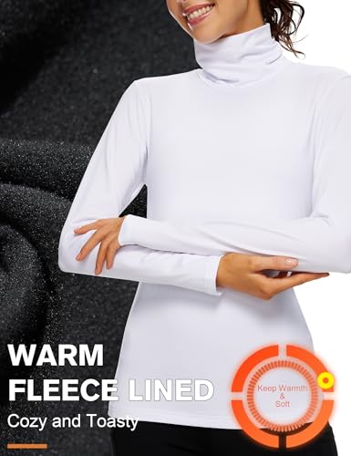 ZUTY 3 Pack Turtleneck Long Sleeve Shirts Thermal Underwear for Women Long Johns Winter Clothes Warm Base Layer Tops4