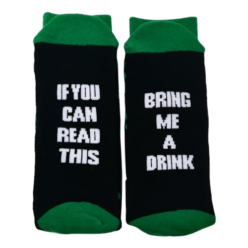 Traditional Craft Limited Ireland Bring Me A Drink Chaussettes de qualité supérieure Noir et vert, Noir , taille unique