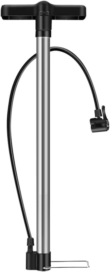 Floor Air Pump – Portable Manual Tire Inflator for Bicycles, Cars, Bike, and Sports Balls | Durable Hand Pump with Universal Valve & Easy Grip Handle (Silver)