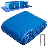 codree 24 x 12 Ft Rectangular Pool Ground Cloths, Waterproof PE Swimming Pool Liner Pad, Heavy Duty Above...