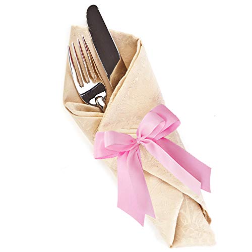 Image of Solid Color Double Faced Pink Satin Ribbon 1 inch X 25 Yards, Ribbons Perfect for Crafts, Wedding Decor, Bow Making, Sewing, Gift Package Wrapping and More