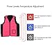 USB Heated Vest, Relieve Muscle Tension Stylish Washable Soft Warming Heating Vest Jacket for Skiing for Fishing (Rose Red)
