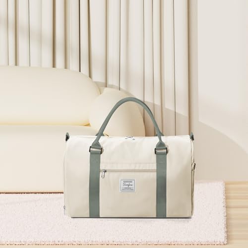 Image of Gym Bag Womens Mens with Shoes Compartment and Wet Pocket Travel Duffel Bag for Women for Plane Sport Gym Tote Bags Swimming Yoga Waterproof Weekend Overnight Carry on Bag Hospital Holdalls